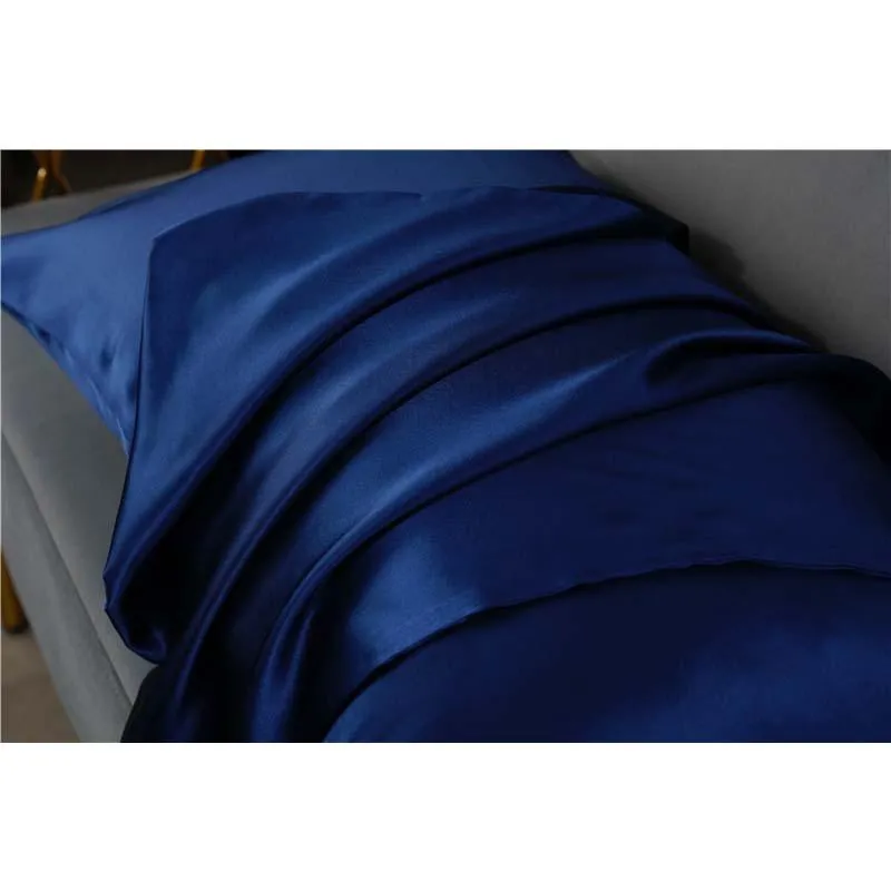 19 Momme silk pillowcase - Envelope - Queen - Navy Blue