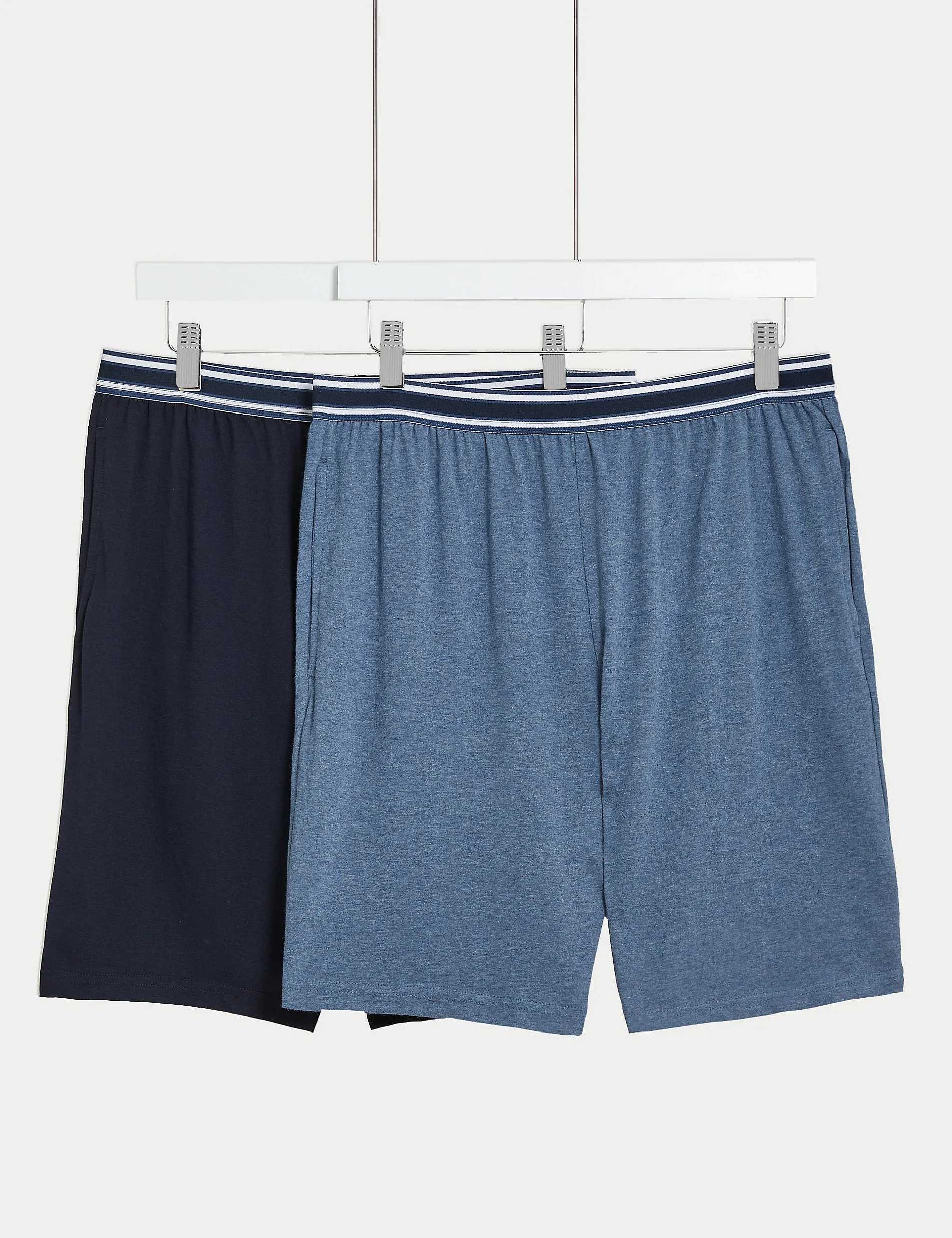 2 pcs. Marks & Spencer pure cotton pajama shorts, blue mix