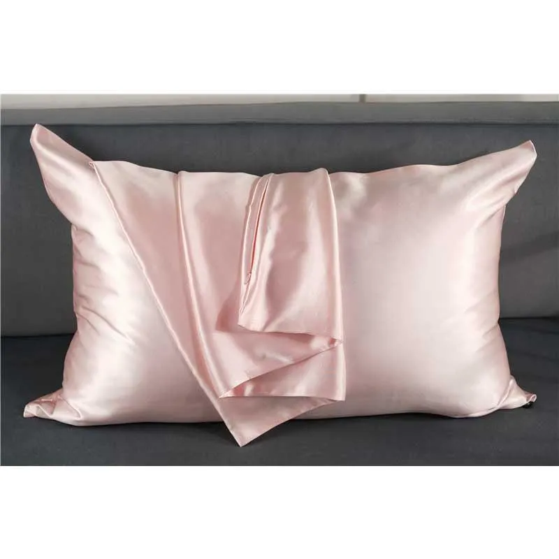 22 Momme silk pillowcase - Queen - Hidden Zip - Pink