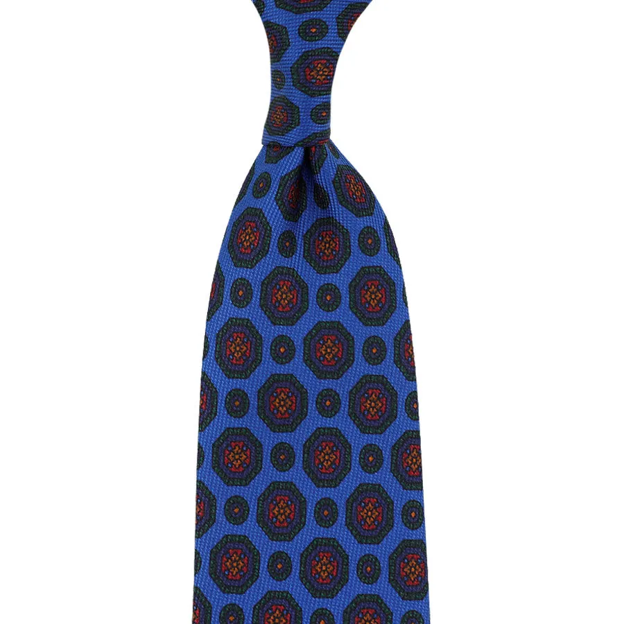 40oz Ancient Madder Silk Tie - Madder Blue - Hand-Rolled