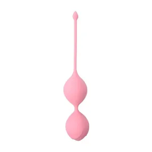 7.5-inch Dream Toys Silicone Pink Duo Weighted Love Balls