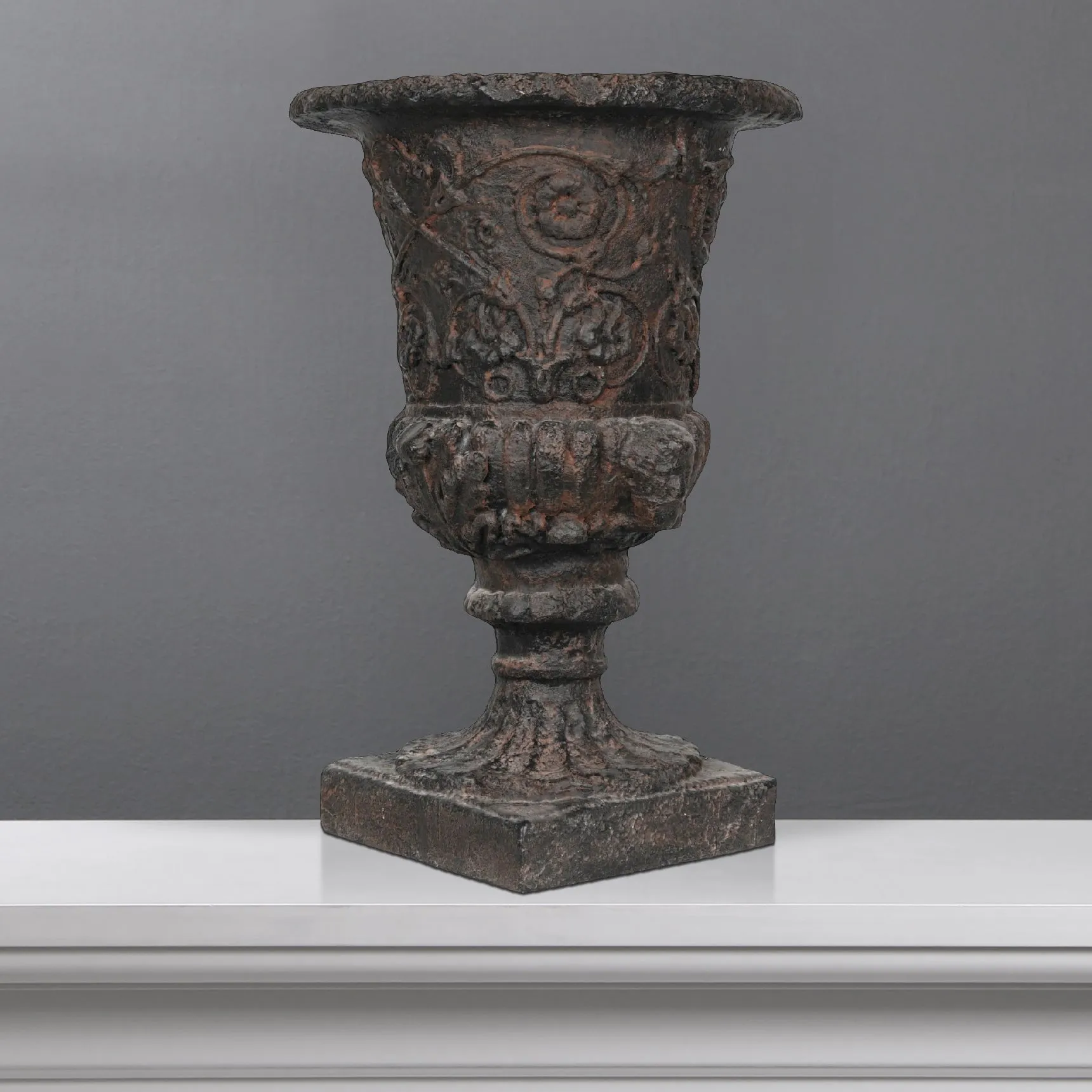 Aged Black Urn