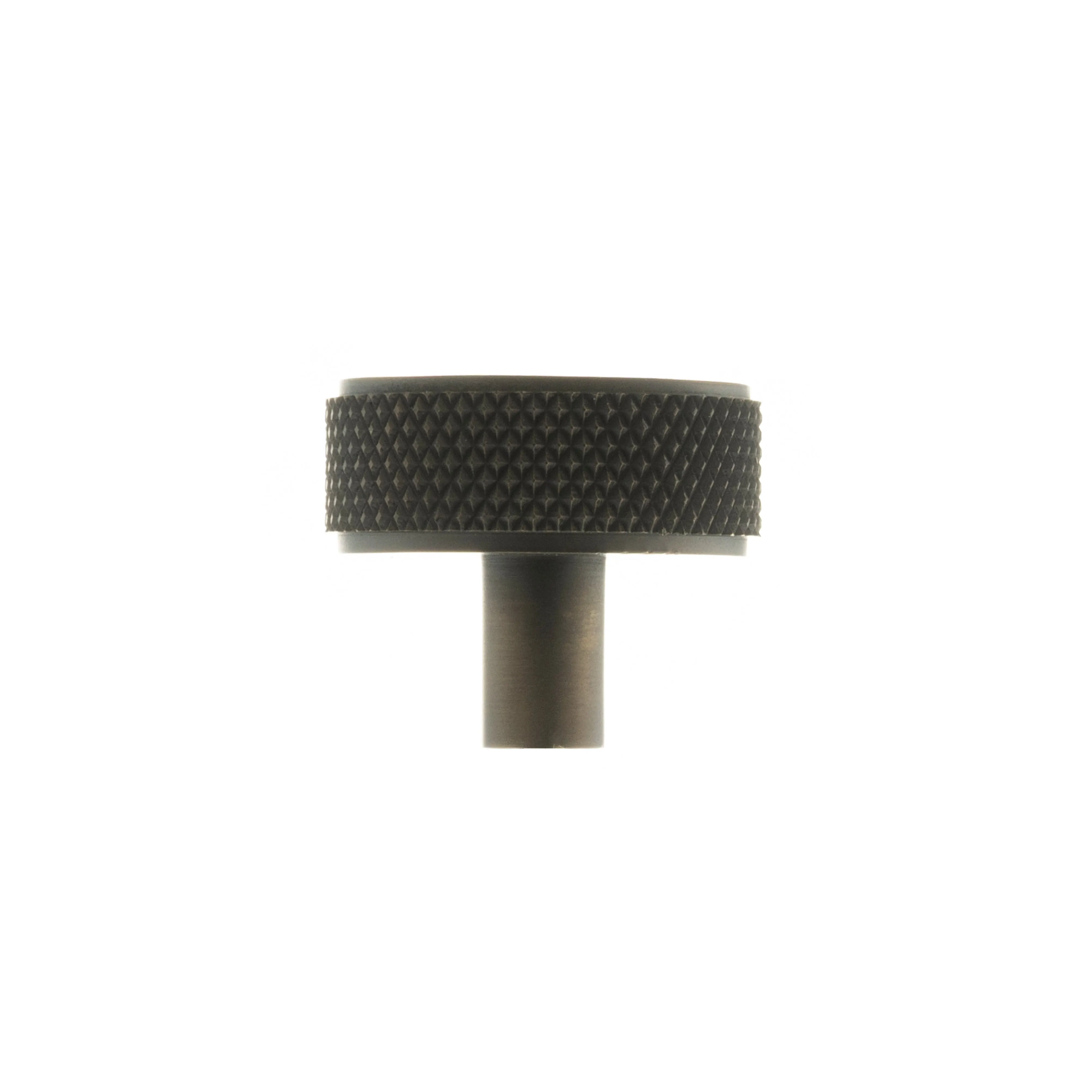 Atlantic Hargreaves Disc Knurled Cabinet Knob on Concealed Fix - Urban Dark Bronze