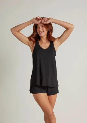 Bamboo Double-V Tank - Black