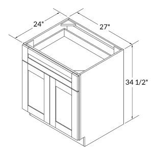 Base Kitchen Cabinet B27 Colonial Gray LessCare 27 in. width 34.5 in. height 24 in. depth