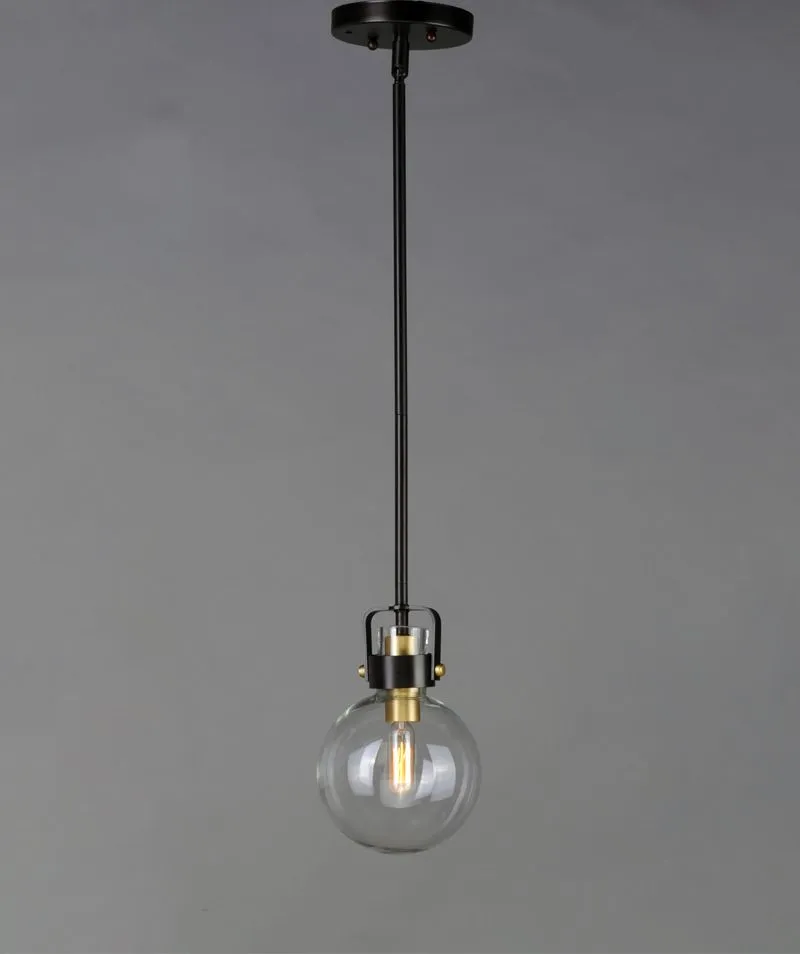 Bauhaus 6" Single Light Pendant in Bronze and Satin Brass