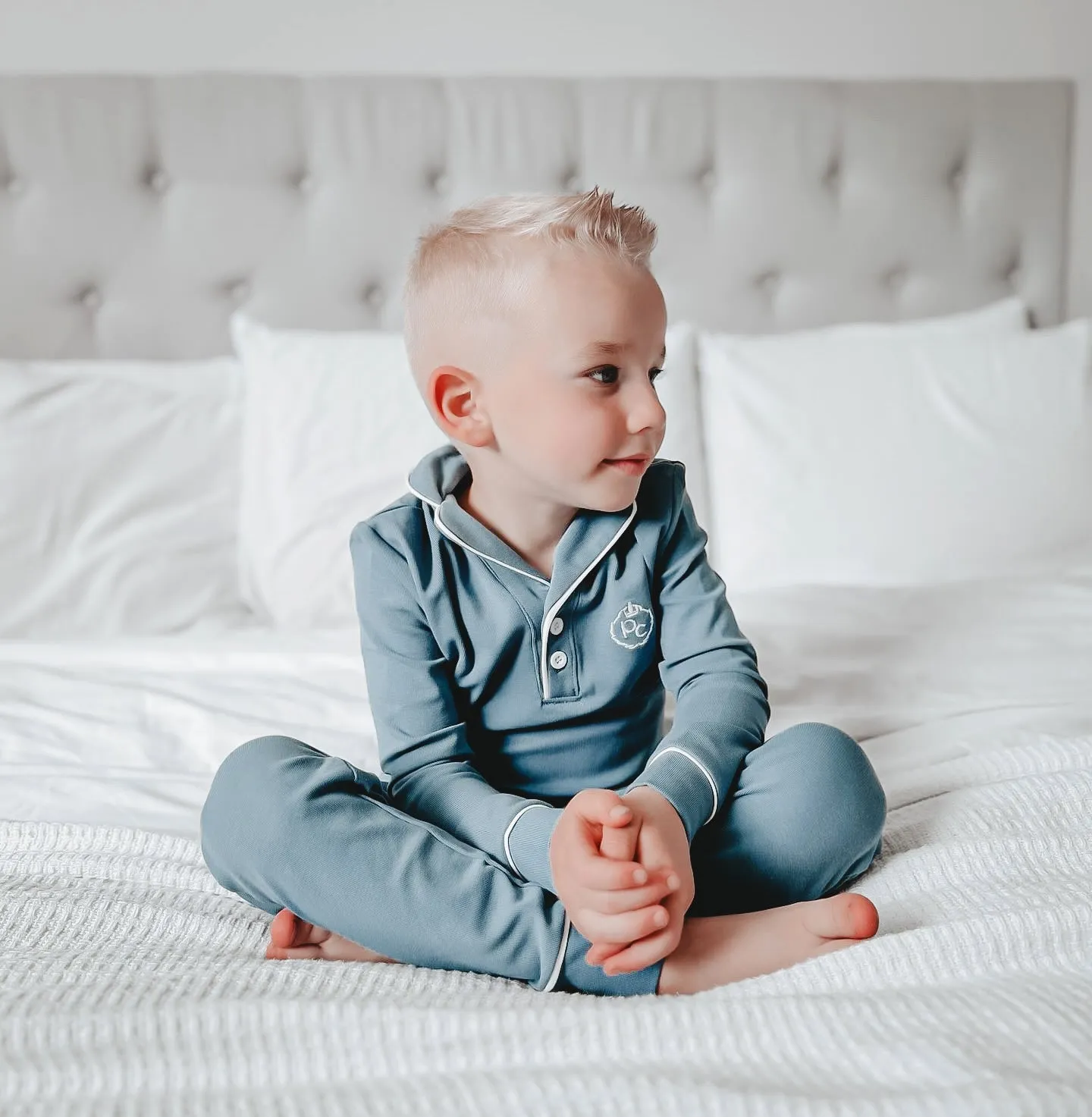 Blue Collar Pajama With White Accents