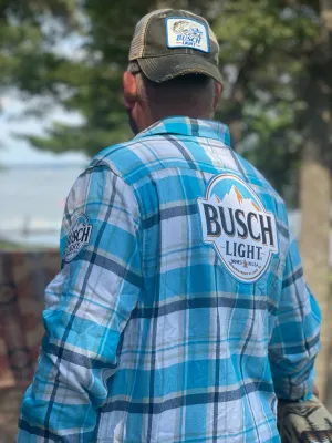 Busch Light Patch Flannel- Classic Busch Blue Plaid