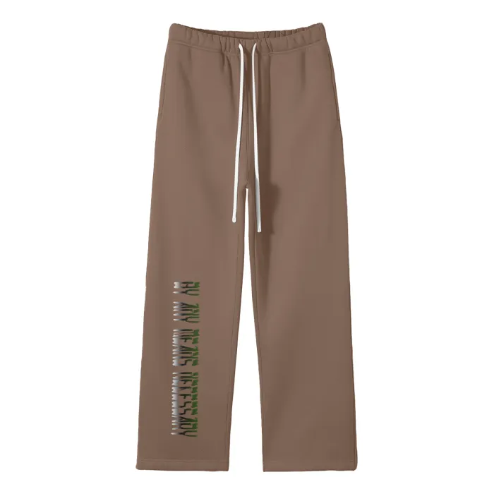 By Any Means Necessary - B.A.M.N Streetwear Unisex Solid Color Fleece Straight Leg Jogging Pants