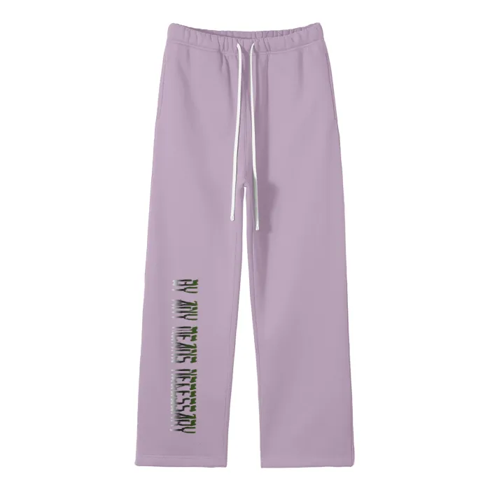 By Any Means Necessary - B.A.M.N Streetwear Unisex Solid Color Fleece Straight Leg Jogging Pants