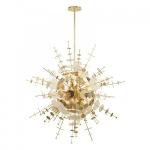 CIRCULO 12 LIGHT GRAND FOYER PENDANT CHANDELIER, SATIN BRASS