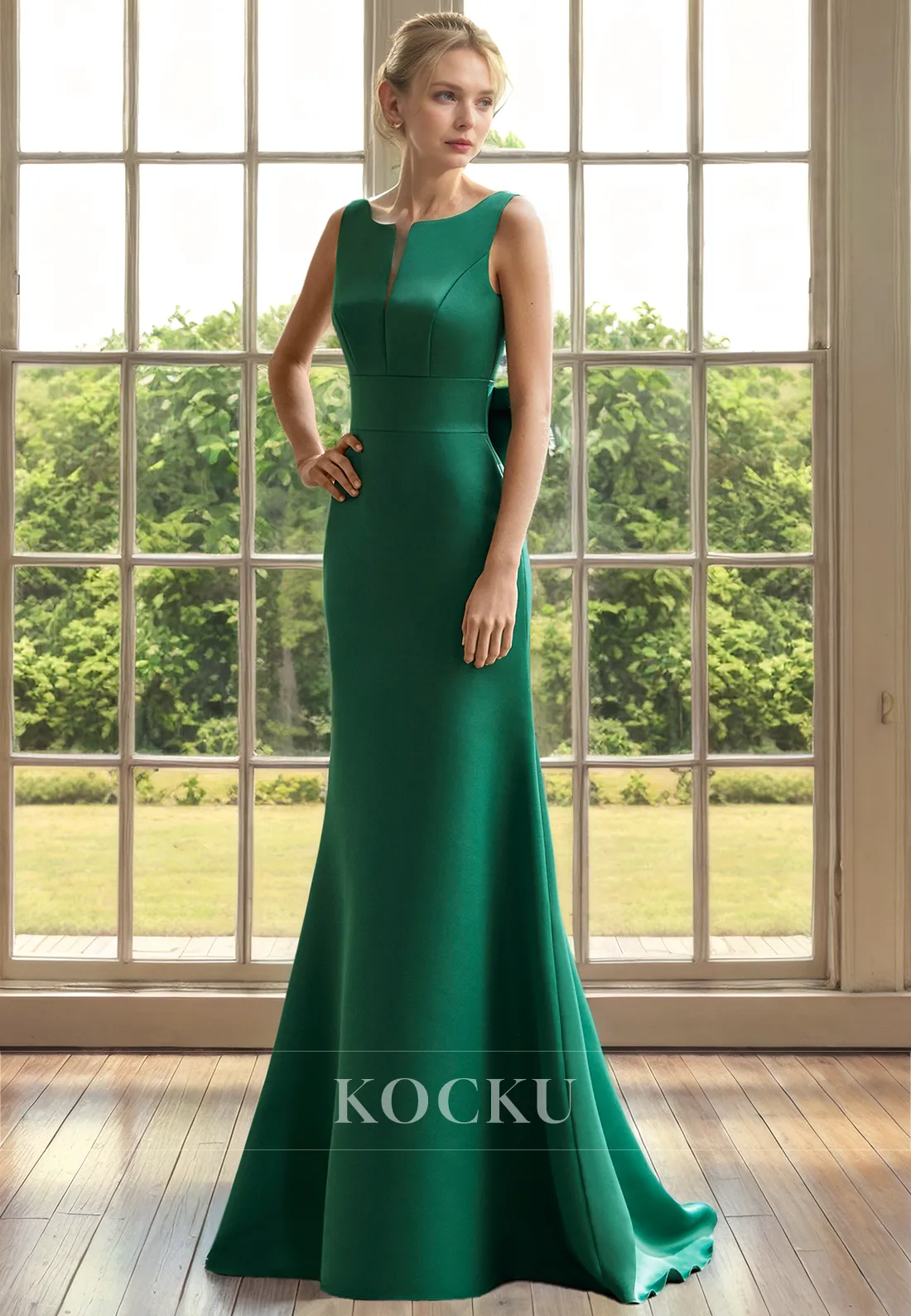 Classic & Timeless Sleeveless Mermaid Backless Satin Cocktail Mother of the Bride Dress