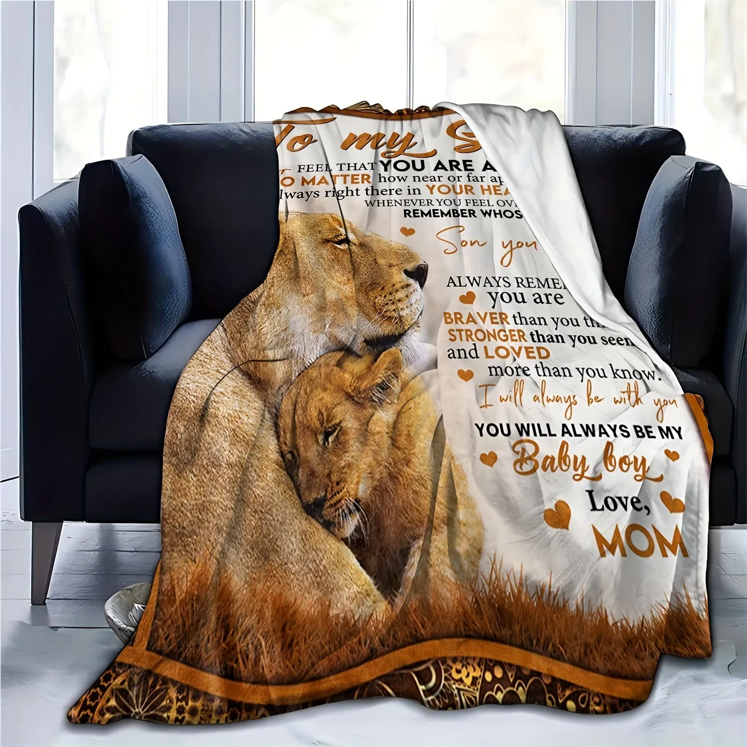 Cozy Flannel Blanket Son From Mom  Perfect Gift Idea