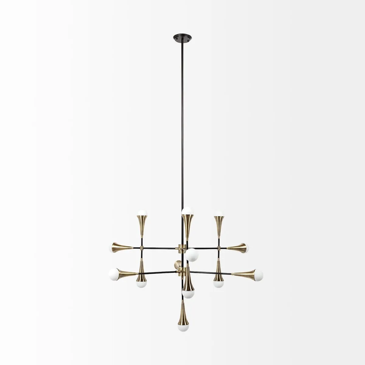 Decarlo Chandelier Black/Gold Metal