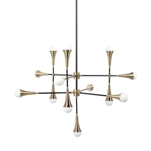 Decarlo Chandelier Black/Gold Metal