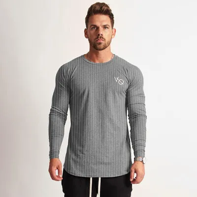 Doctor Muscle Spring Fitness Long Sleeve Men\'s Sports Bottom Shirt Training Tight Clothes Brothers Stretch Running Top Tide