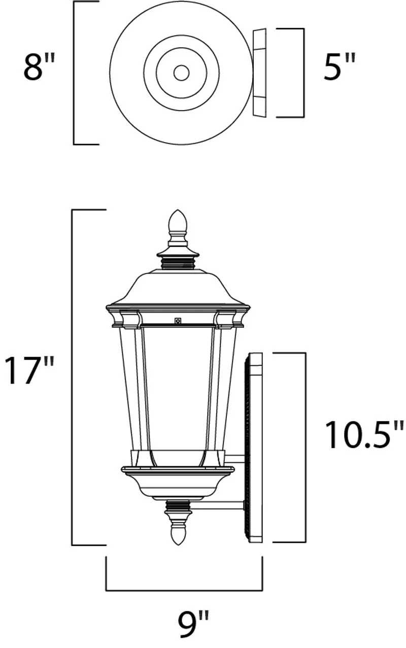 Dover DC 17" Single Light Outdoor Wall Mount in Bronze