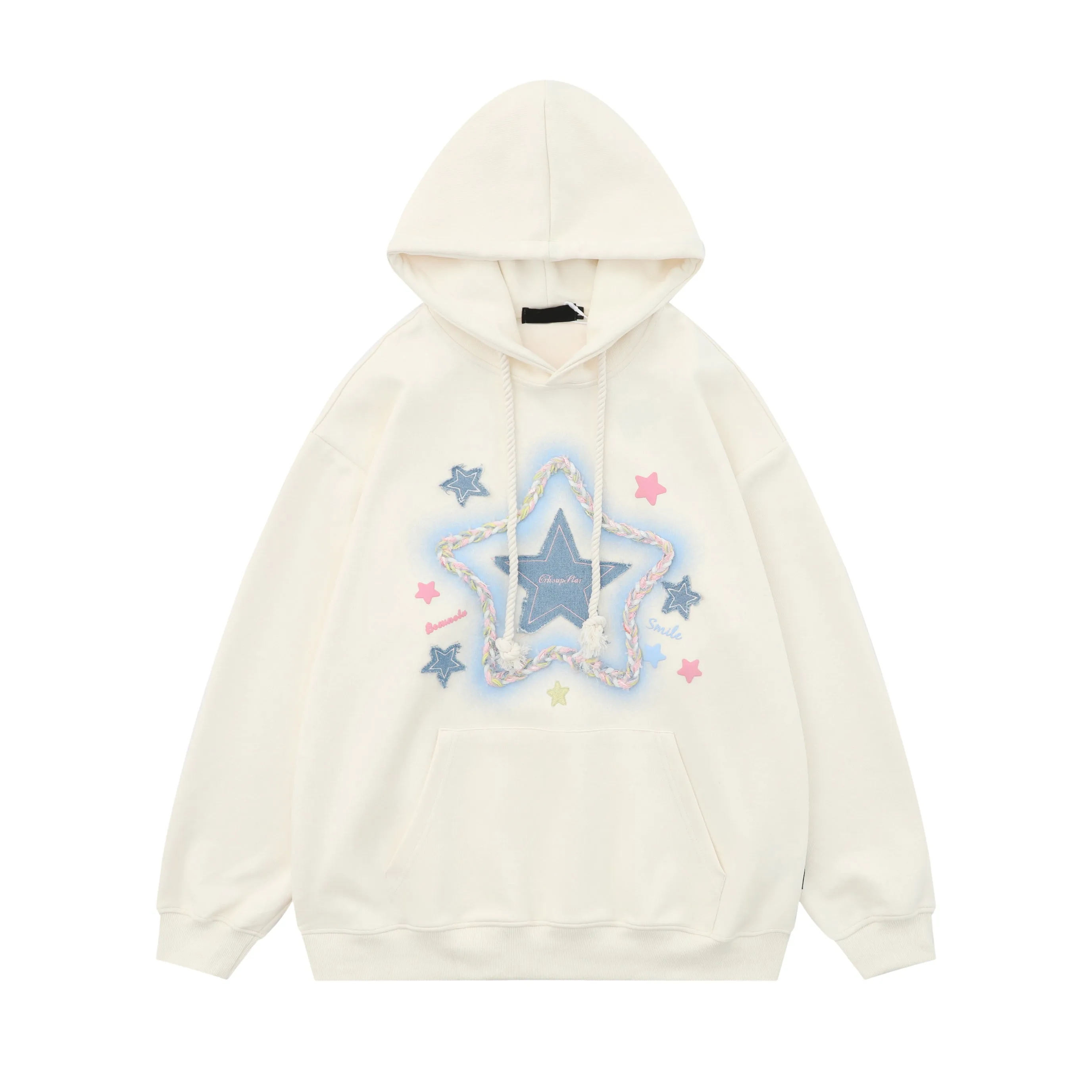 Faire Echo cotton doodle star print hoodie