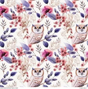 Floral Owl 1 Printed Vinyl Sheet/Wrap