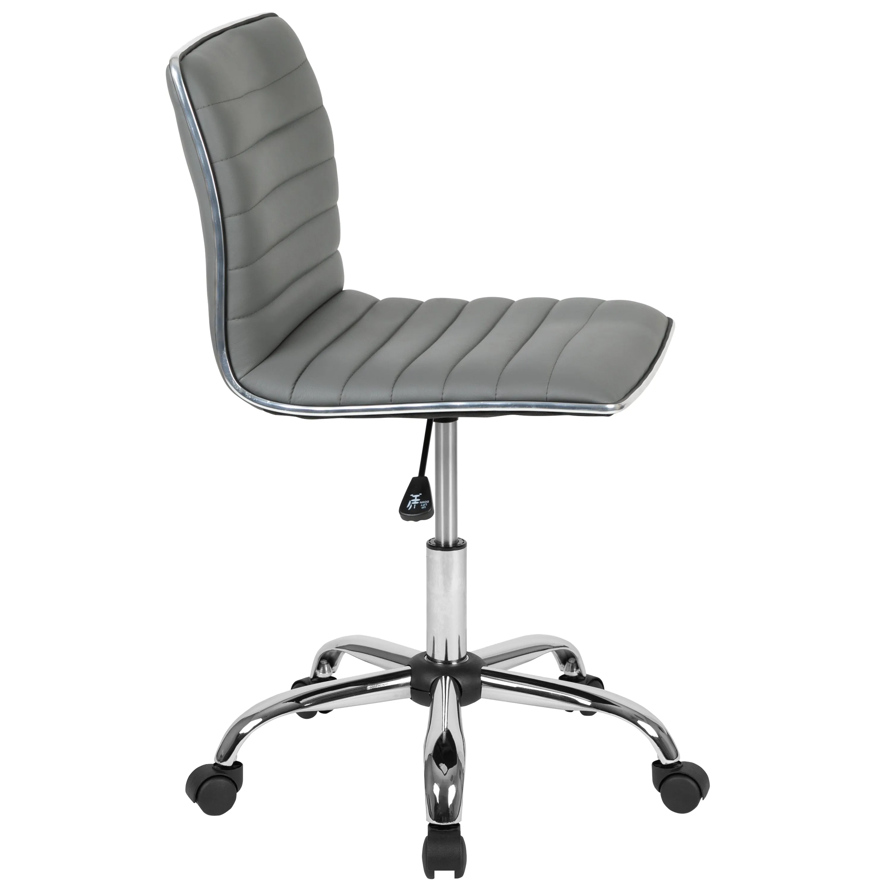 Gray Ribbed Task Office Chair DS-512B-LTGY-GG