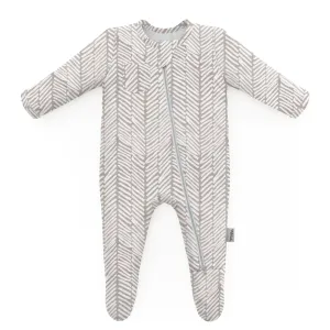 HERRINGBONE FOOTED JAMMIES