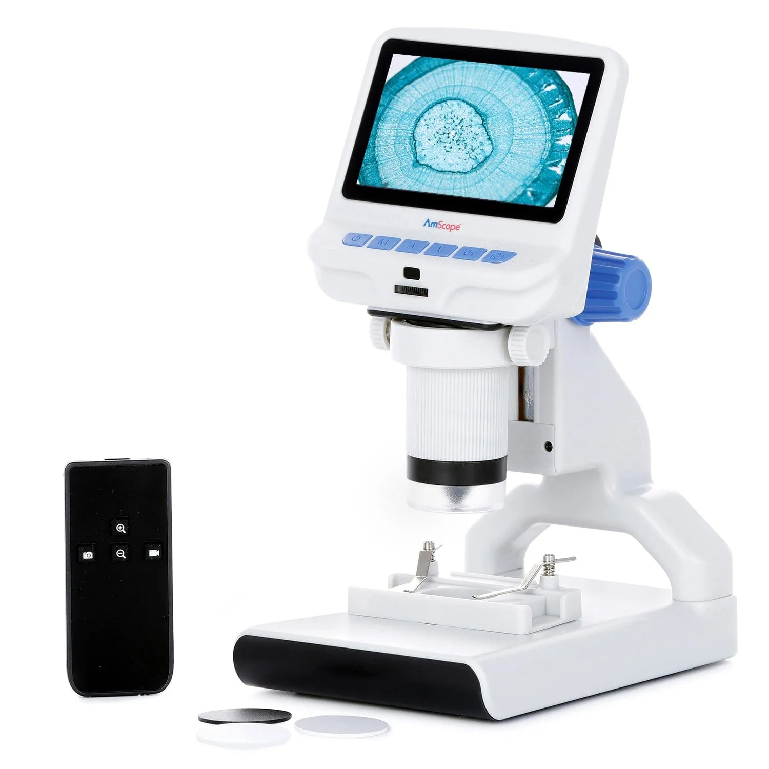 Holiday Savings! AmScope 4.3 inch Premium 1080P HD Portable LCD Color Digital Microscope with Dual-LED Illumination   Bonus Fossil Kit and Book