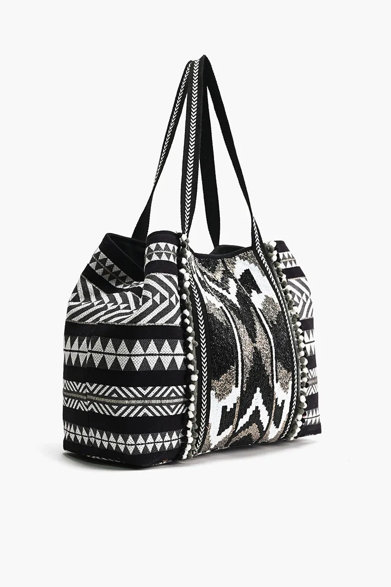 Ikat Noir Elegance Tote