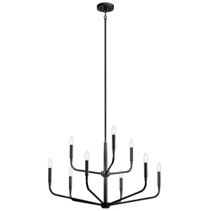 Madden 32" 9-Light Chandelier, Black Finish