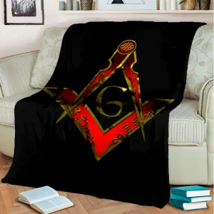 Master Mason Blue Lodge Blanket - 3D Printed Red & Black