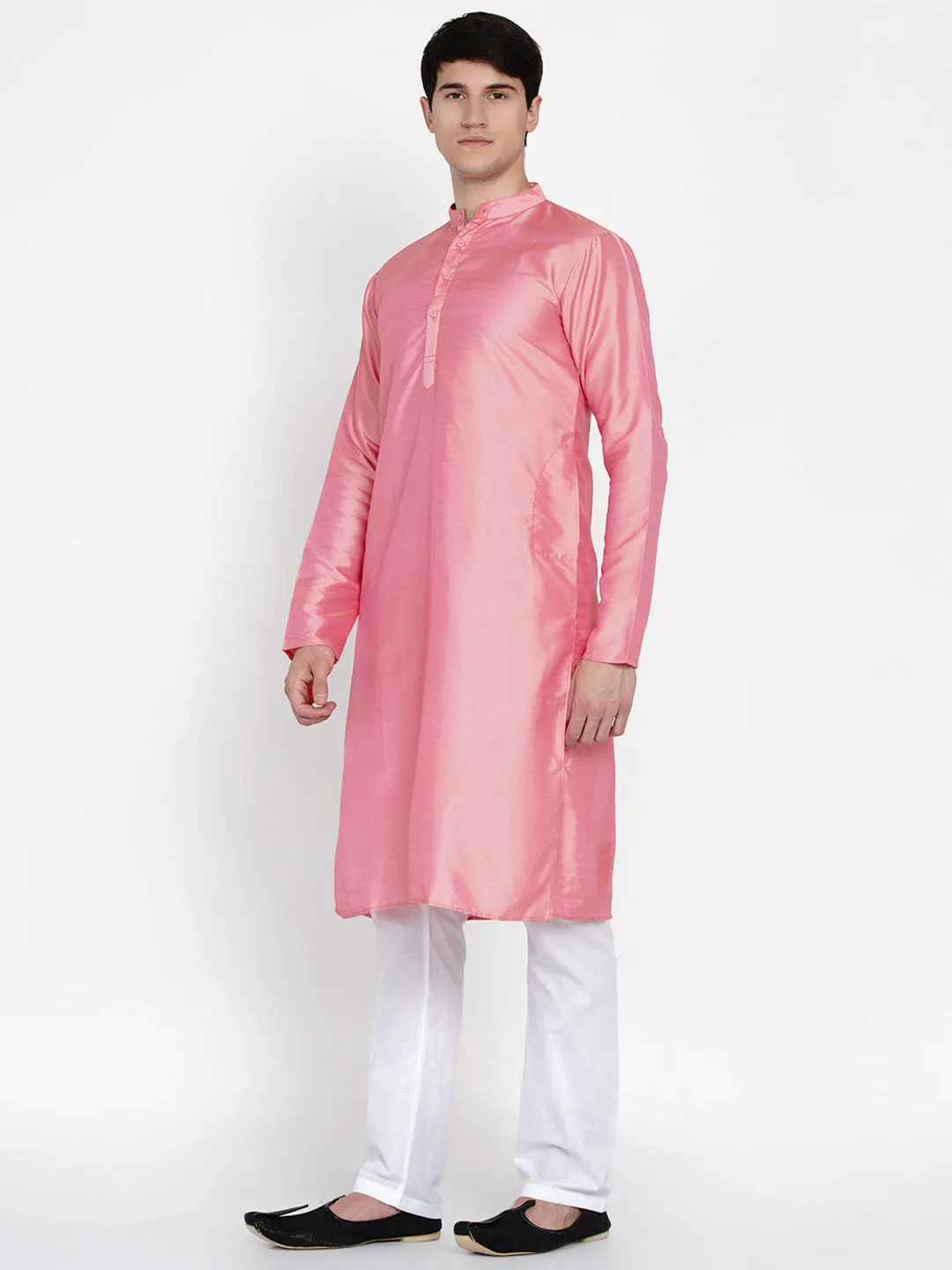 Men Pink Pure Cotton Kurta with Pyjamas