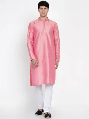 Men Pink Pure Cotton Kurta with Pyjamas