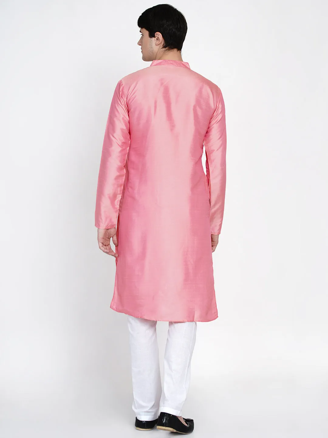 Men Pink Pure Cotton Kurta with Pyjamas