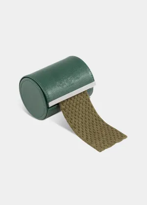 Men's Knitted Wool Tie In Olive