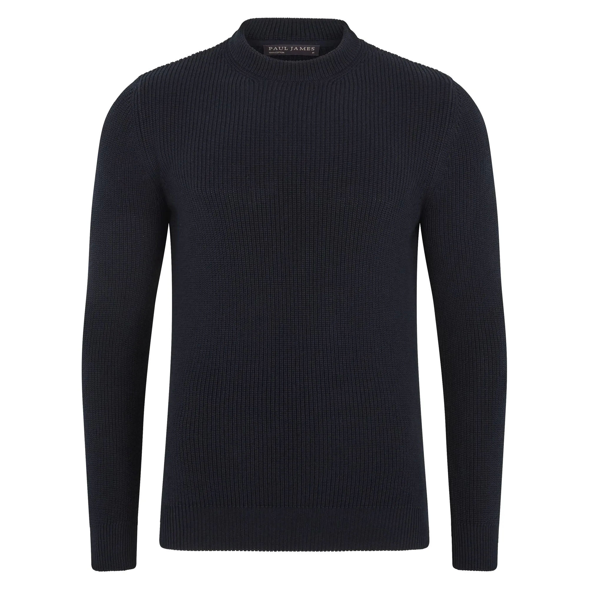 Mens Midweight Cotton Fisherman Rib Jumper