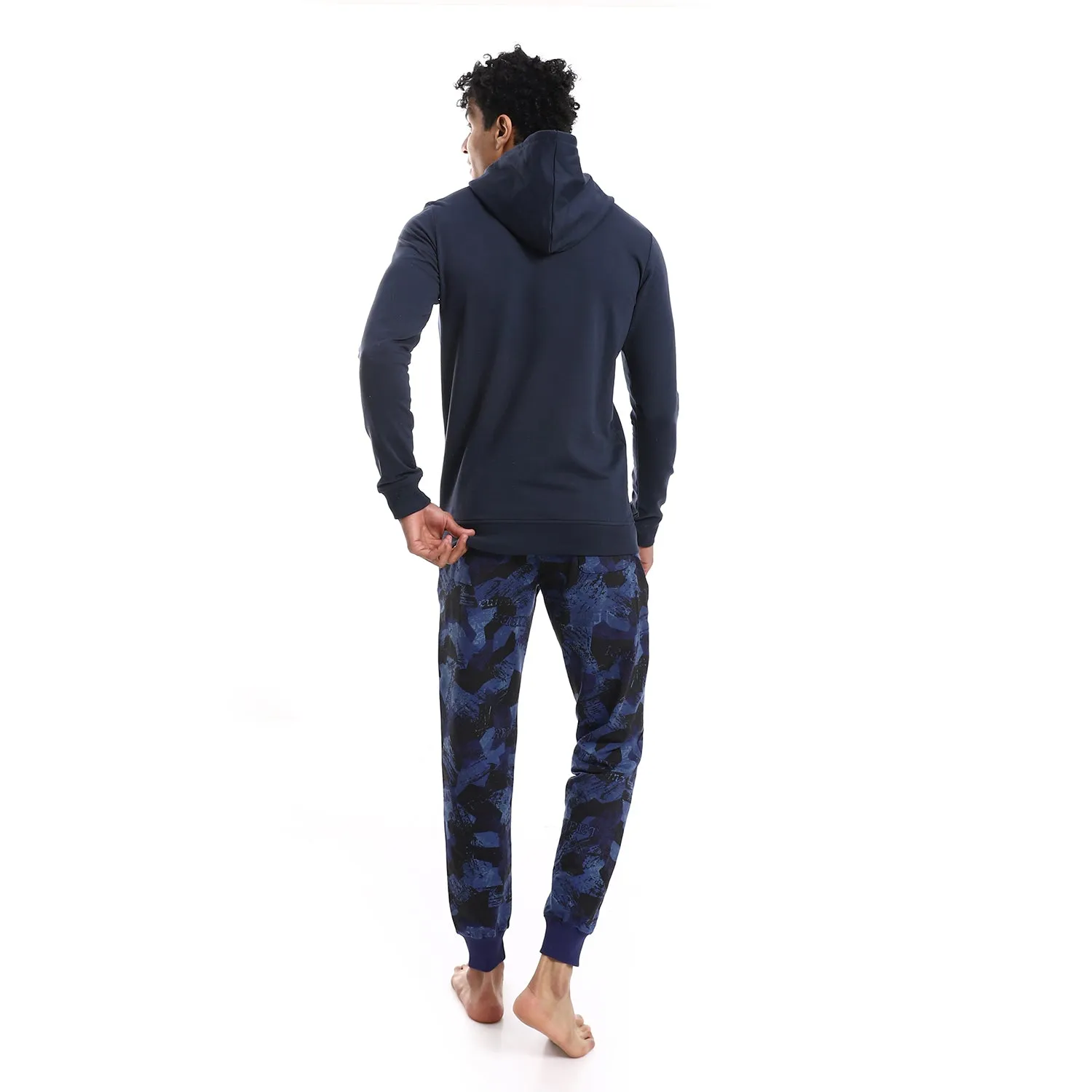 Men's Winter Hoodie Pajamas - Navy