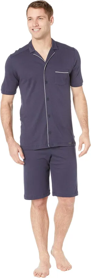 Night & Day Hanro Short Sleeve Pajamas, Black Iris