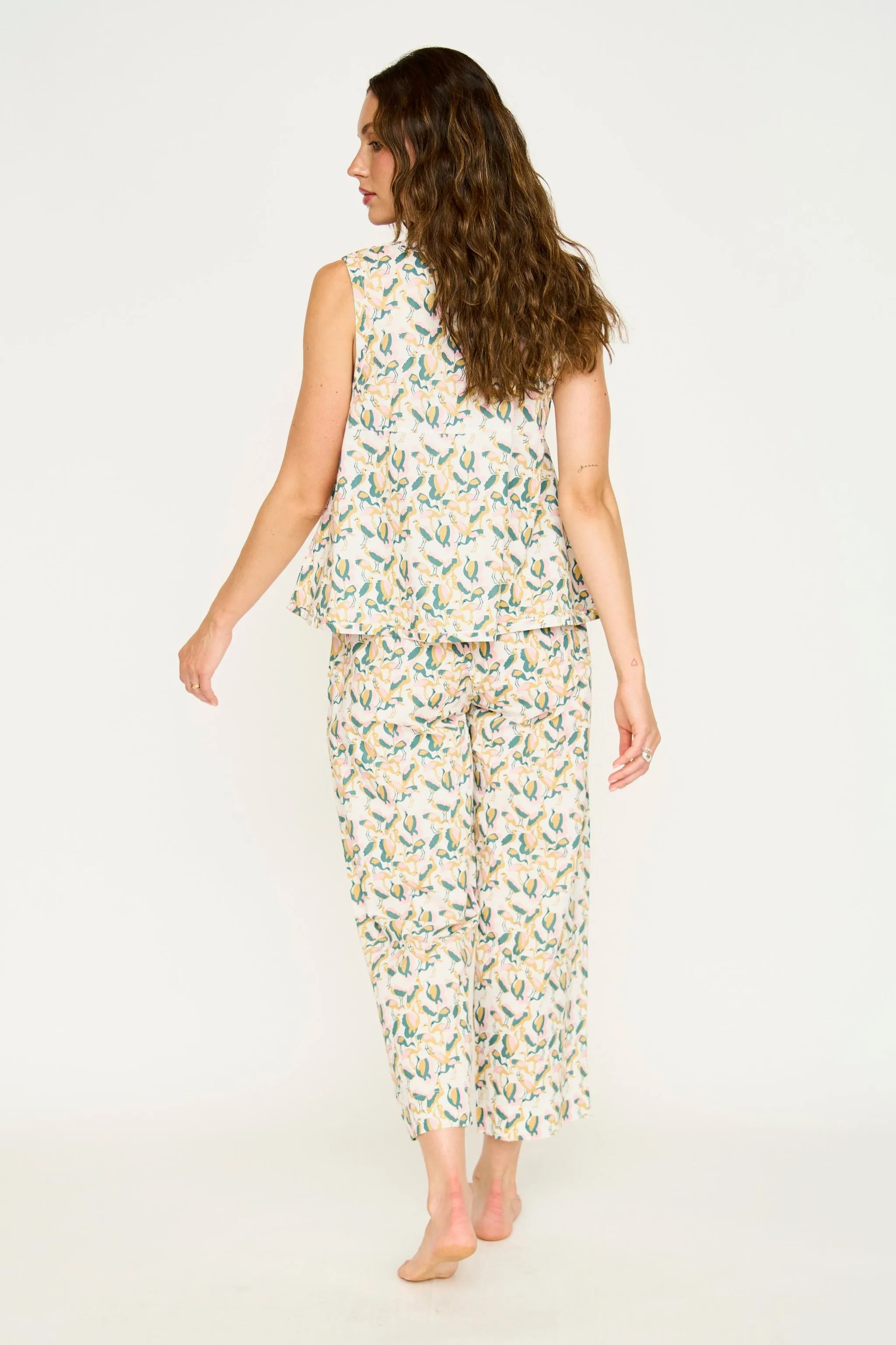 Pajama Pant & Camisole Set in Garden Bird