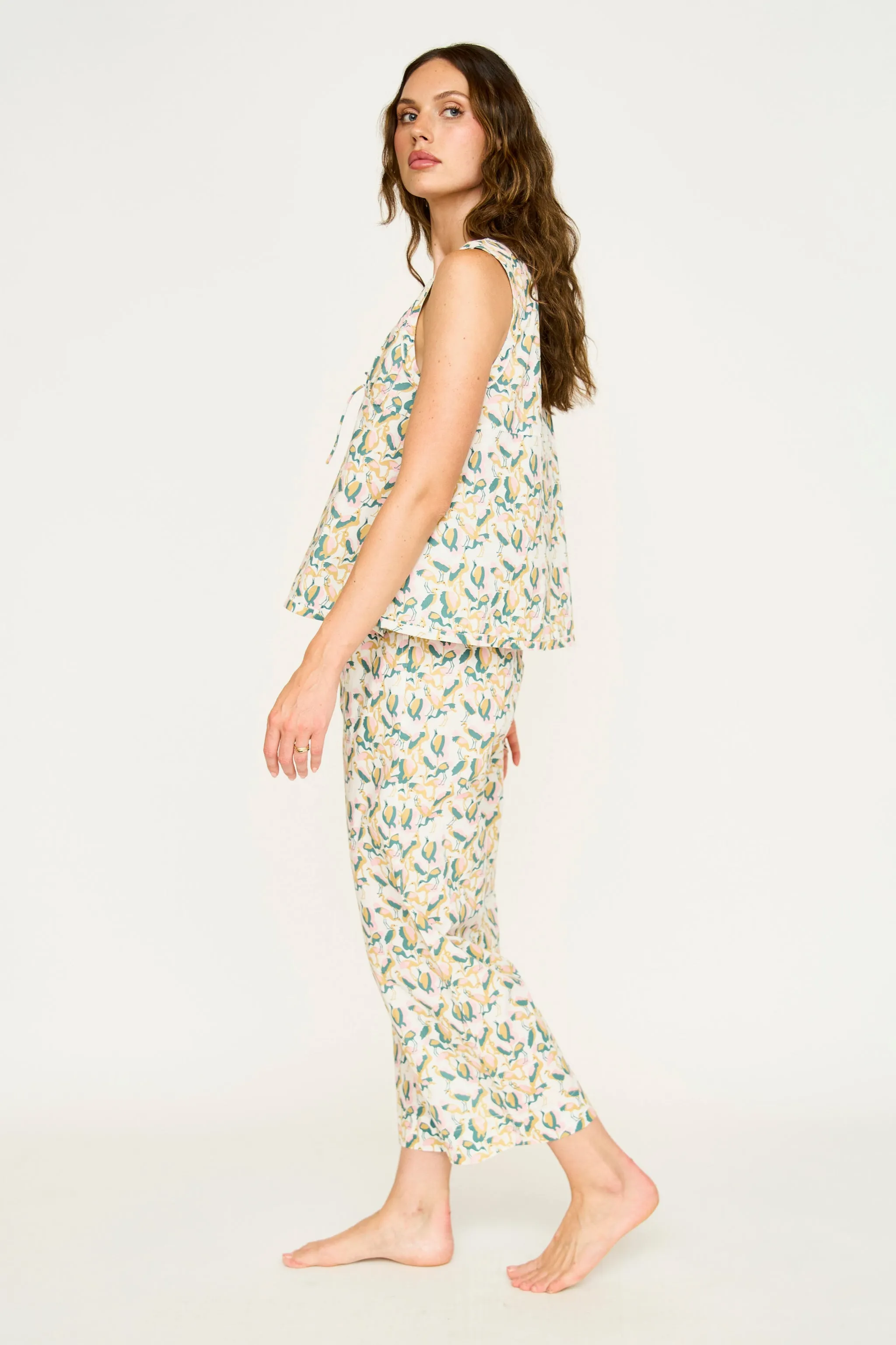 Pajama Pant & Camisole Set in Garden Bird