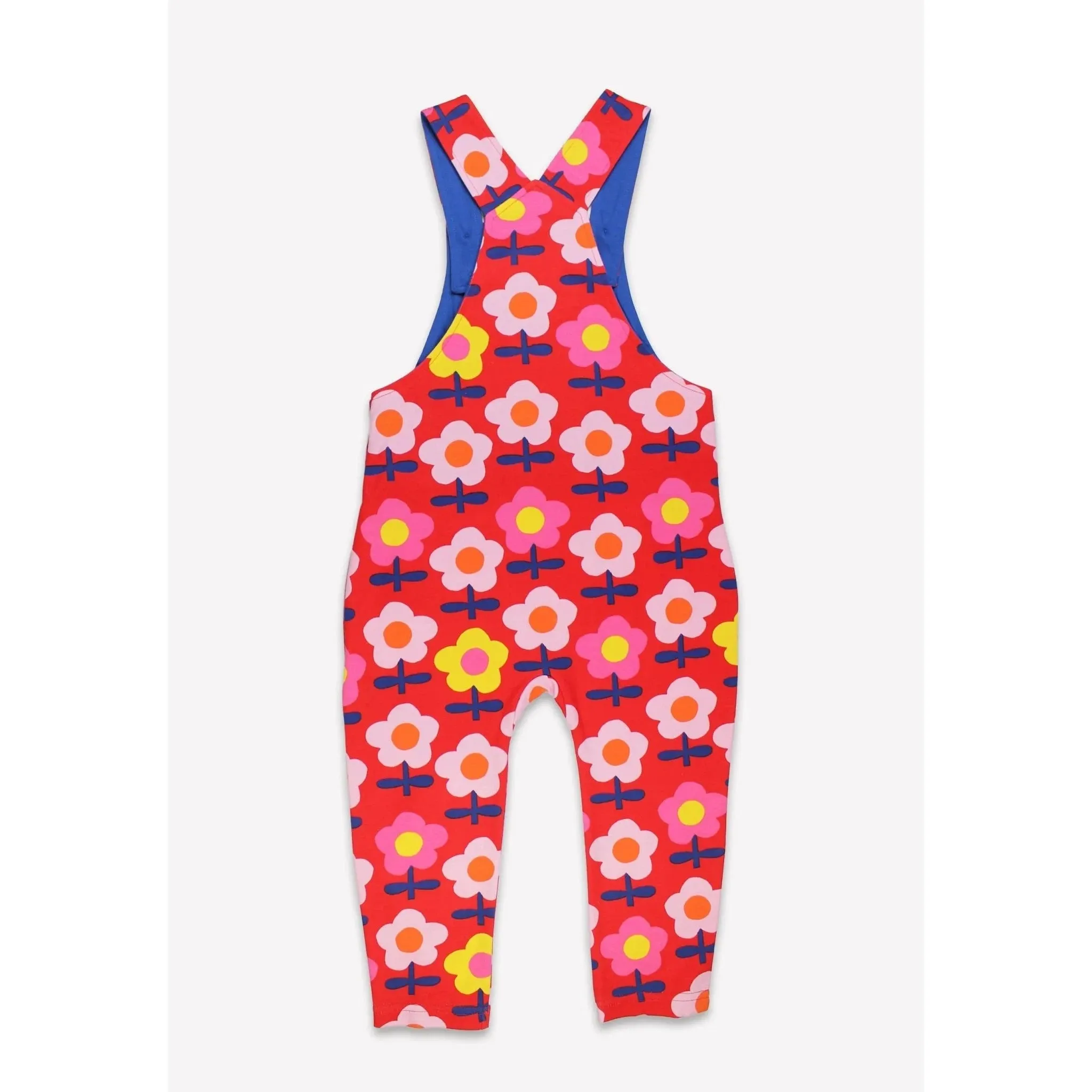 Pink Flower Print Dungarees