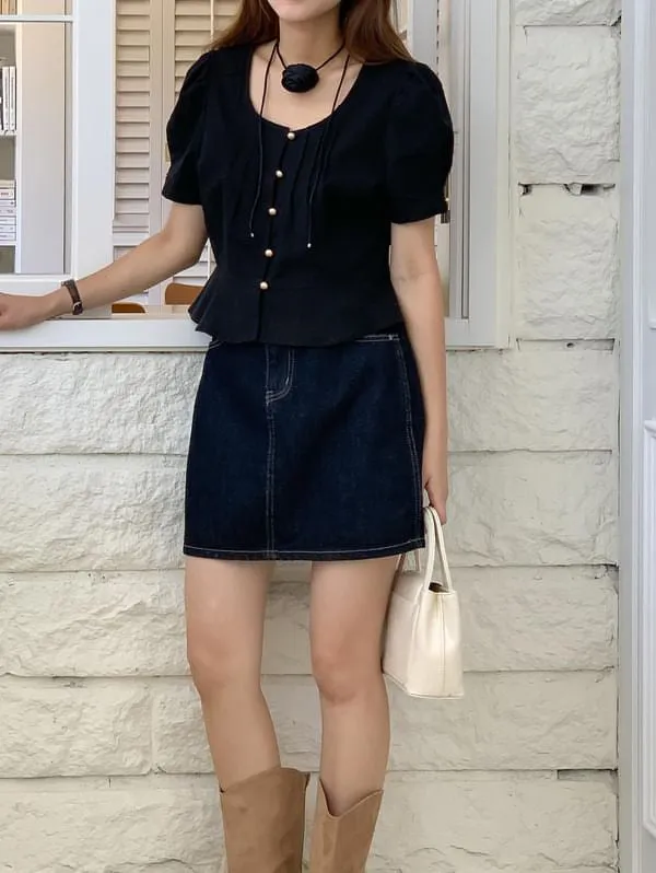 Playful Puff Short Sleeve Blouse