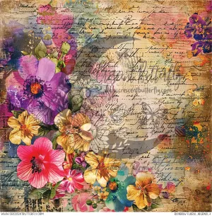 Rainbow Floral Journal 4 Printed Vinyl Sheet/Wrap