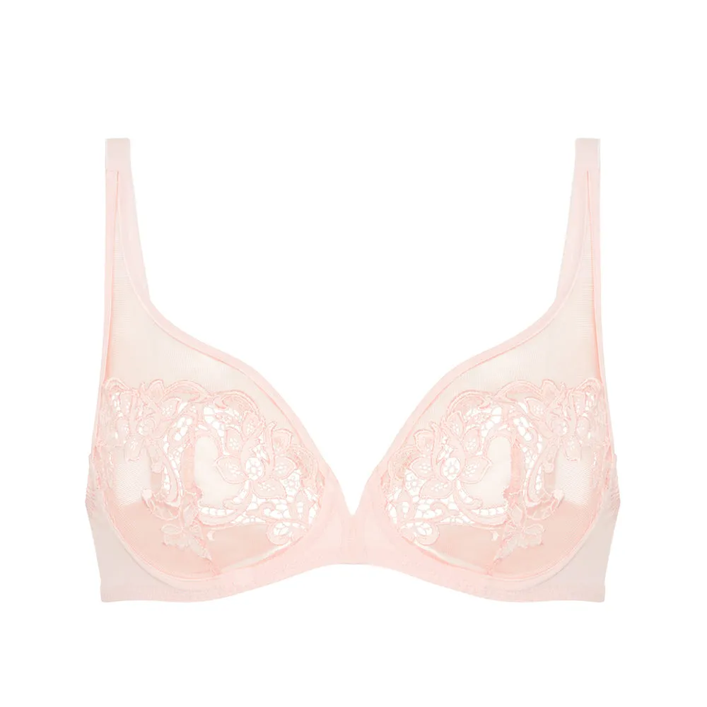 Saga Pink Nude Full Cup Plunge Bra