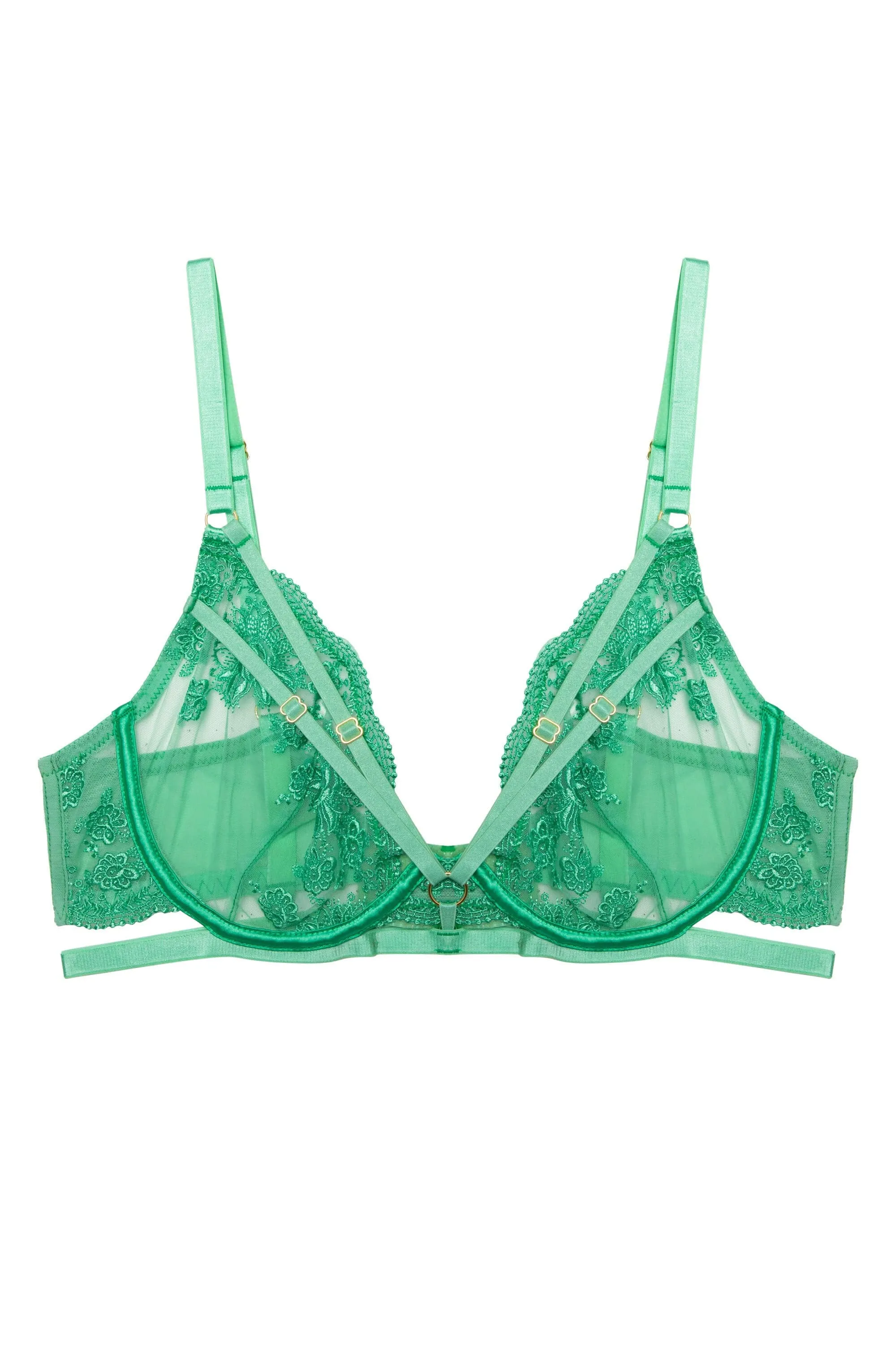 Sarina Green Embroidery Harness Set