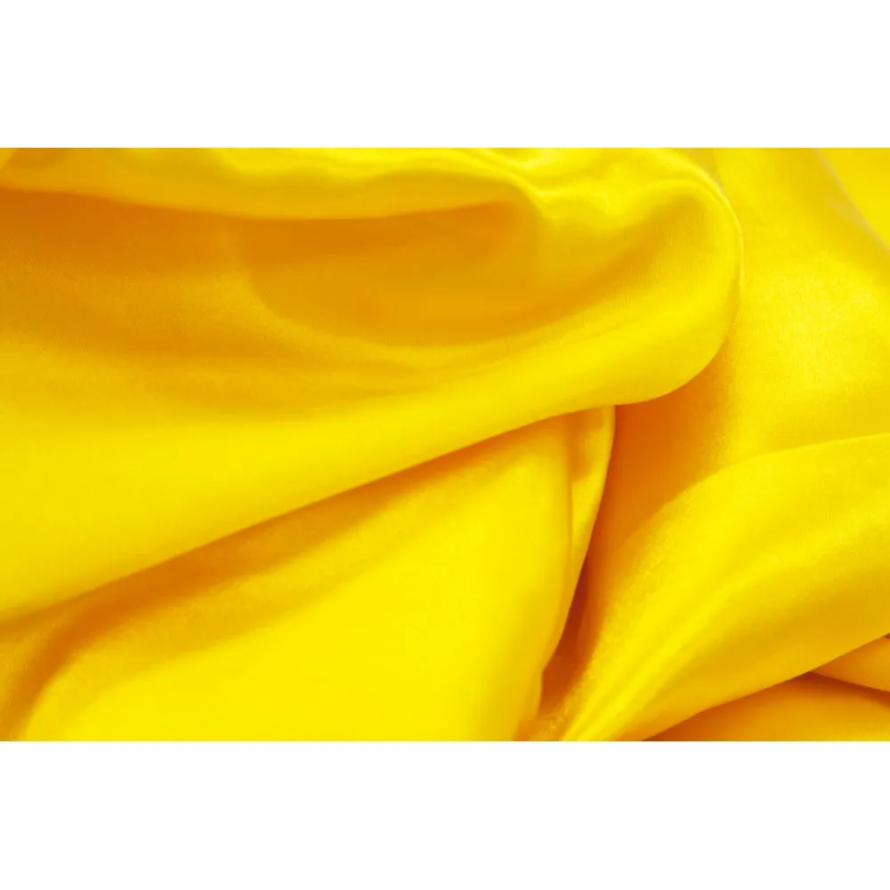 Square 90"x90" Satin Table Overlay -  Canary Yellow (Bright Yellow)