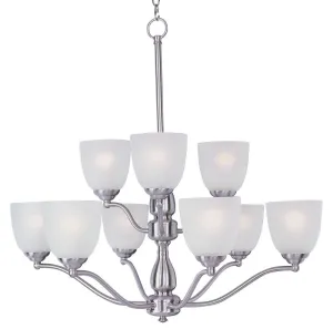 Stefan 30" 9 Light Multi-Tier Chandelier in Satin Nickel