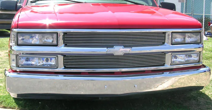 T-REX Billet Series, Insert Grilles - Polished - Requires Drilling or Cutting - 1994-1998 Chevy Silverado