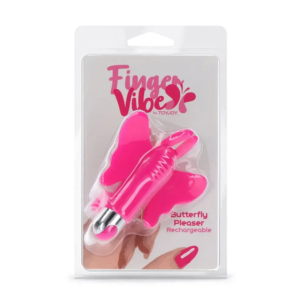 Toyjoy Silicone Pink Butterfly Rechargeable Mini Finger Vibrator