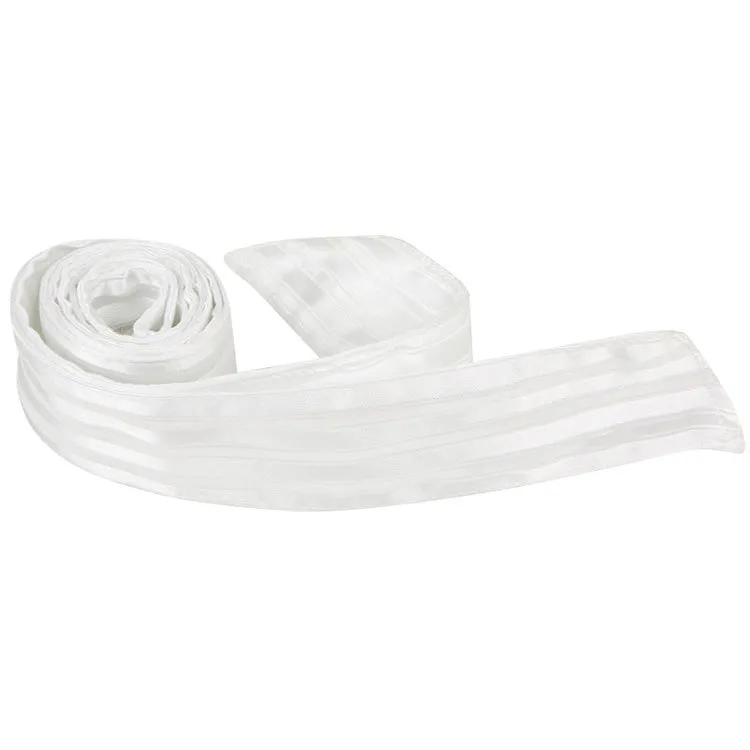 W2 HT - White on White Stripe - Matching Hair Tie