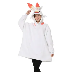 White Flame Rabbit Animal Keep Warm Costume Cozy Cartoon Lazy TV Blanket